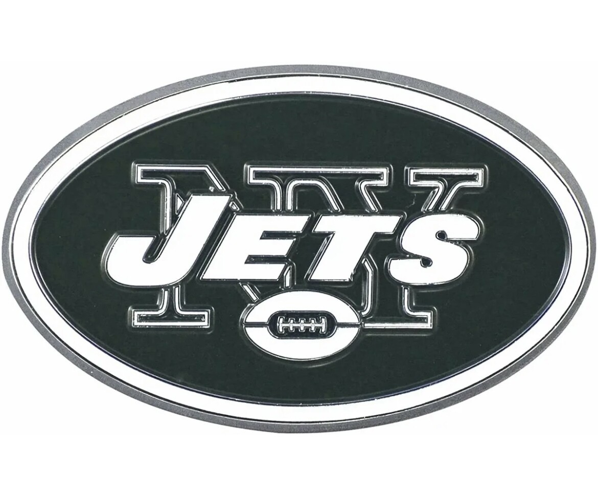 New York Jets 3.25" x 3.25" Aluminum Color Team Emblem