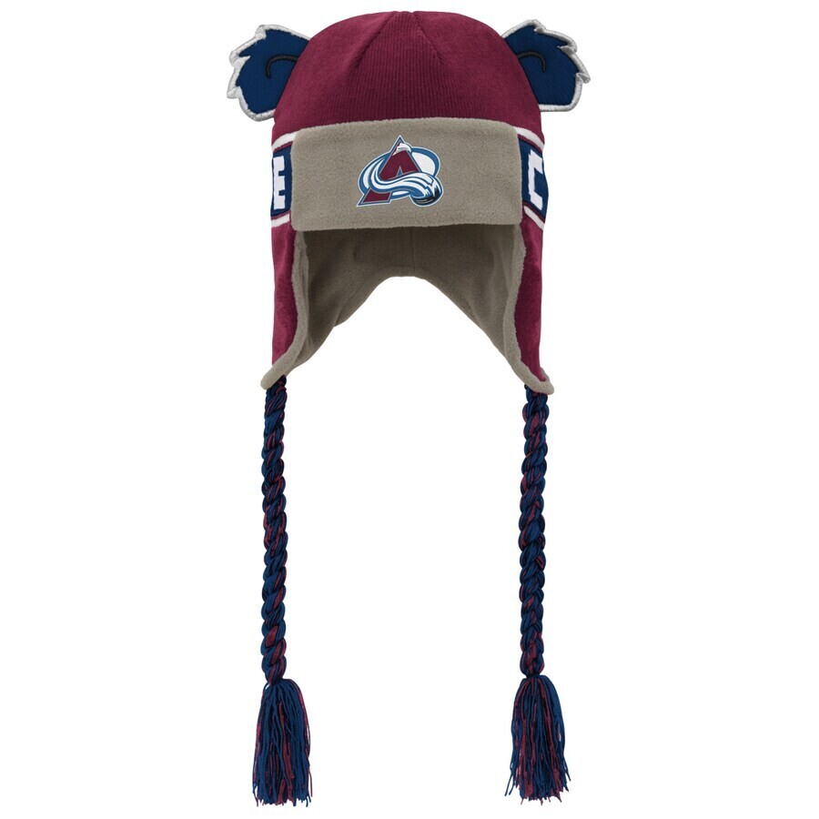 Colorado Avalanche Youth Burgundy Wordmark Ears Trooper Knit Hat