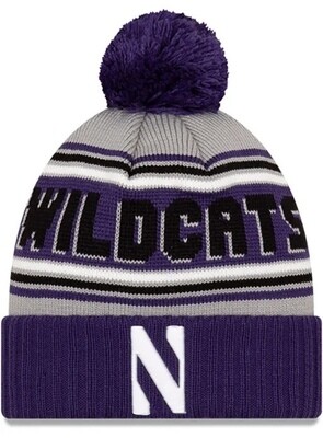 Northwestern Wildcats Men’s New Era Cuffed Pom Knit Hat