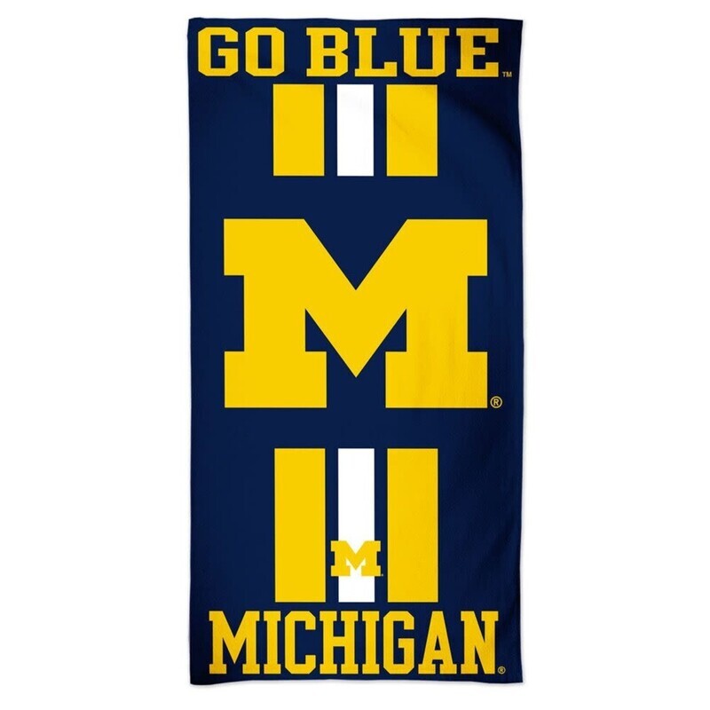 Michigan Wolverines Go Blue Beach Towel Michigan Wolverines Go Blue Beach Towel
