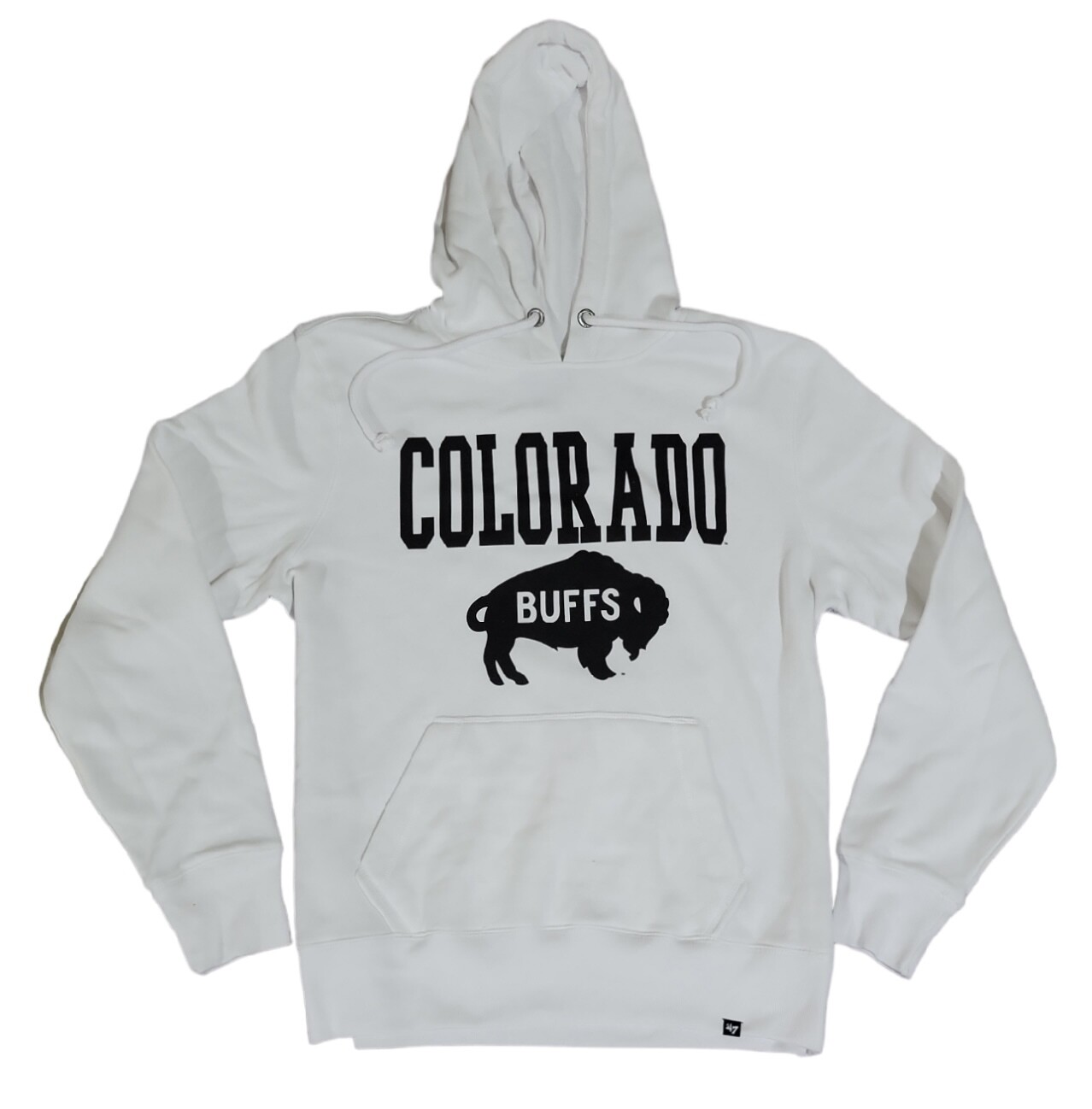 Colorado Buffaloes Men's 47 Brand White Wash Straight Block Headline Hoodie