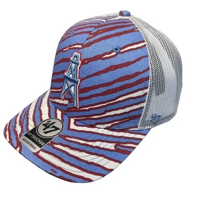 Houston Oilers Men's 47 Periwinkle Trucker Adjustable Hat Houston Oilers Men's 47 Periwinkle Trucker Adjustable Hat