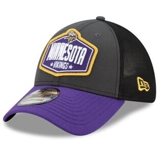 Minnesota Vikings Men’s New Era Black NFL Draft 39Thirty Fitted Trucker Hat