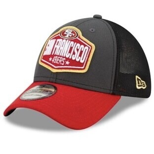 San Francisco 49ers Men’s New Era Black NFL Draft 39Thirty Fitted Trucker Hat
