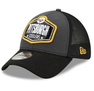 Pittsburgh Steelers Men’s New Era Black NFL Draft 39Thirty Fitted Trucker Hat