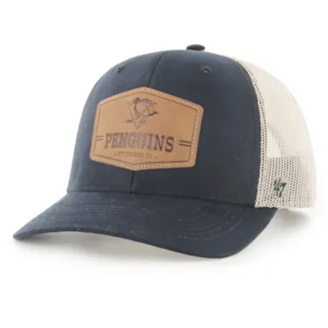 Pittsburgh Penguins Men's Rawhide 47 Vintage Black Adjustable Trucker Hat