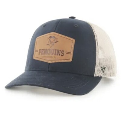 Pittsburgh Penguins Men's Rawhide 47 Vintage Black Adjustable Trucker Hat Pittsburgh Penguins Men's Rawhide 47 Vintage Black Adjustable Trucker Hat