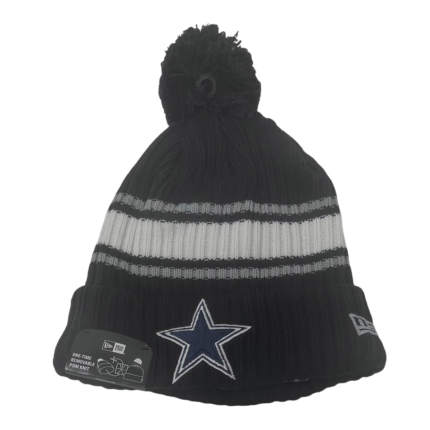 Dallas Cowboys Men's New Era Black Cuffed Pom Knit Hat