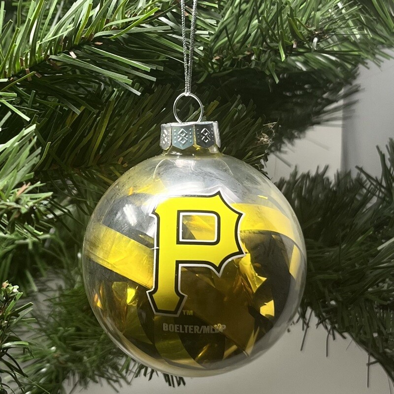 Pittsburgh Pirates Tinsel Glass Ball Ornament Pittsburgh Pirates Tinsel Glass Ball Ornament