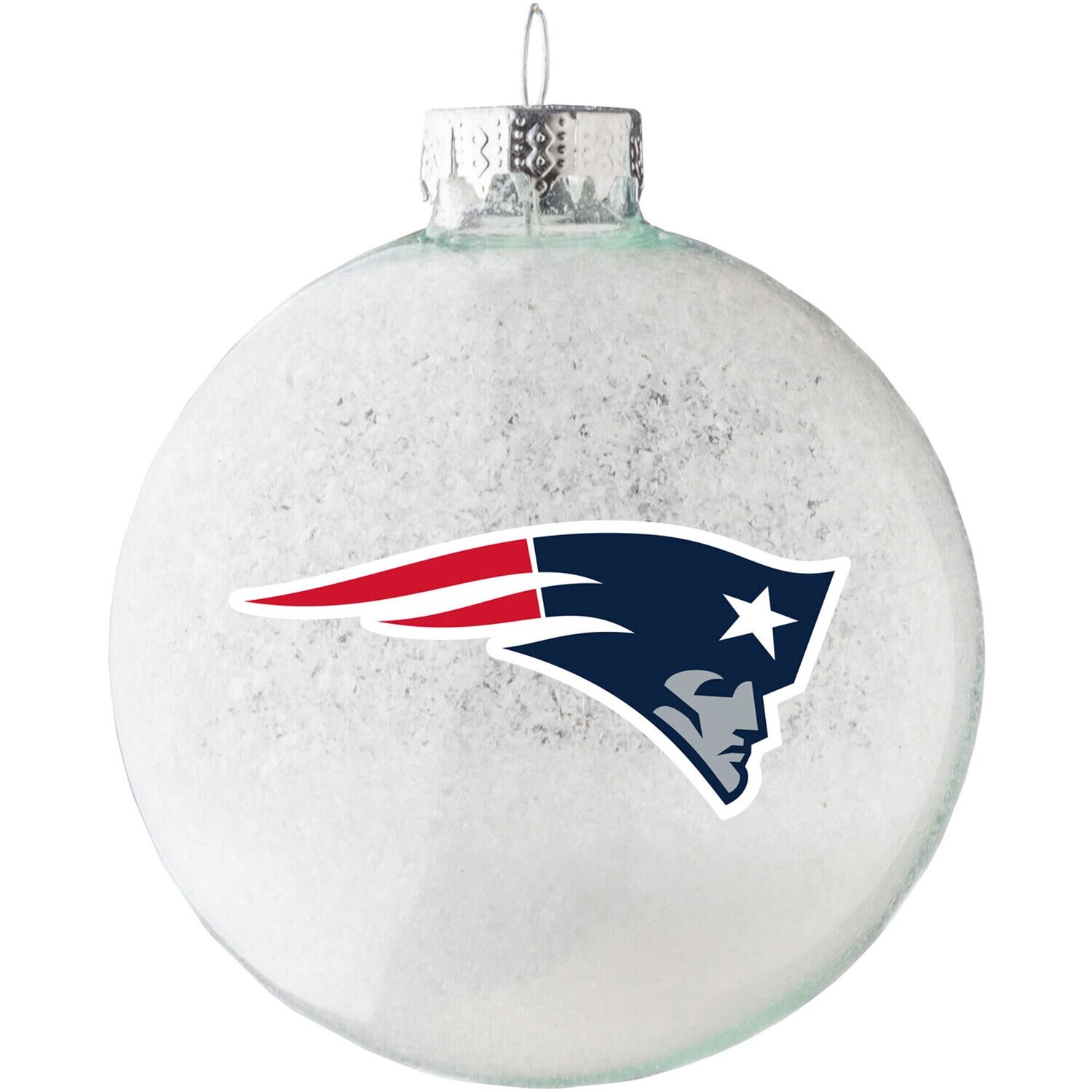 New England Patriots Glass Snowball Ornament