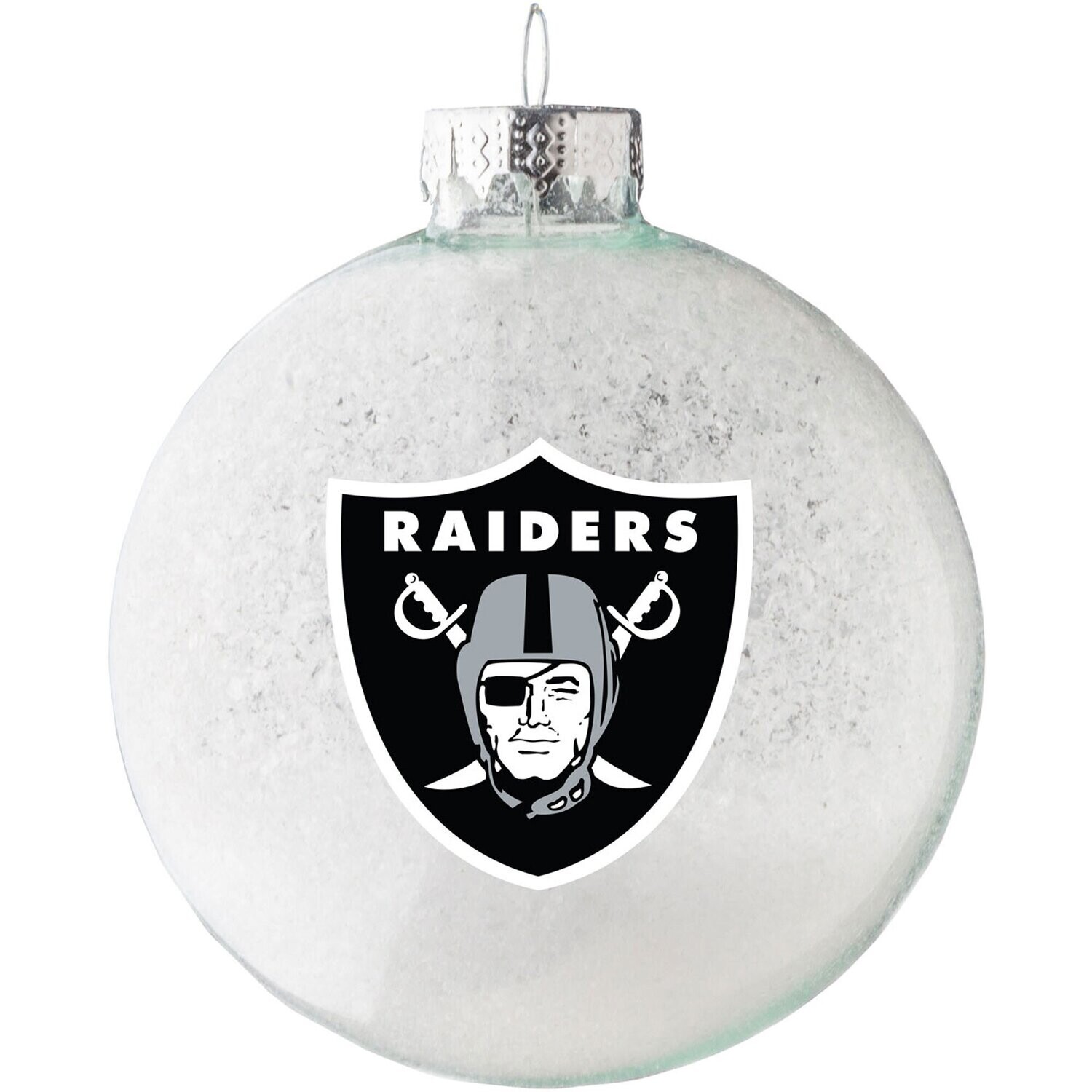 Las Vegas Raiders Glass Snowball Ornament