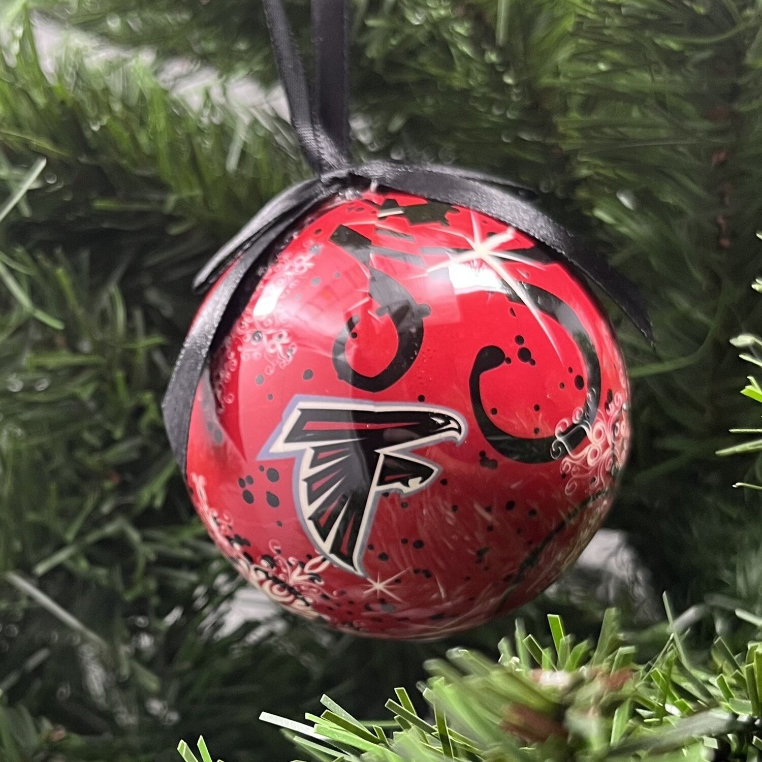 Atlanta Falcons Decoupage Glass Ball Ornament
