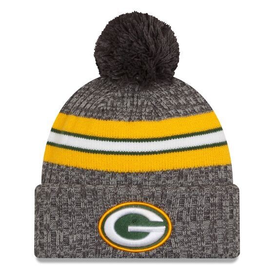 Green Bay Packers Men’s Gray New Era Cold Weather Knit Pom Hat