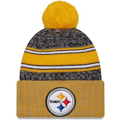 Pittsburgh Steelers Youth New Era Sideline Knit Pom Hat