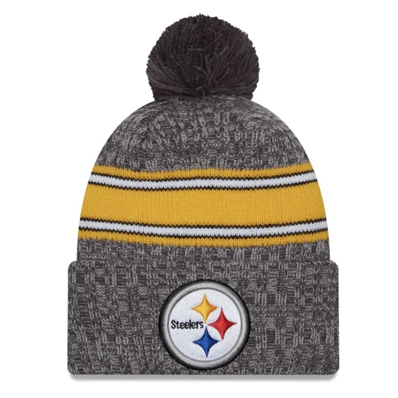 Pittsburgh Steelers Youth New Era Sideline Knit Pom Hat