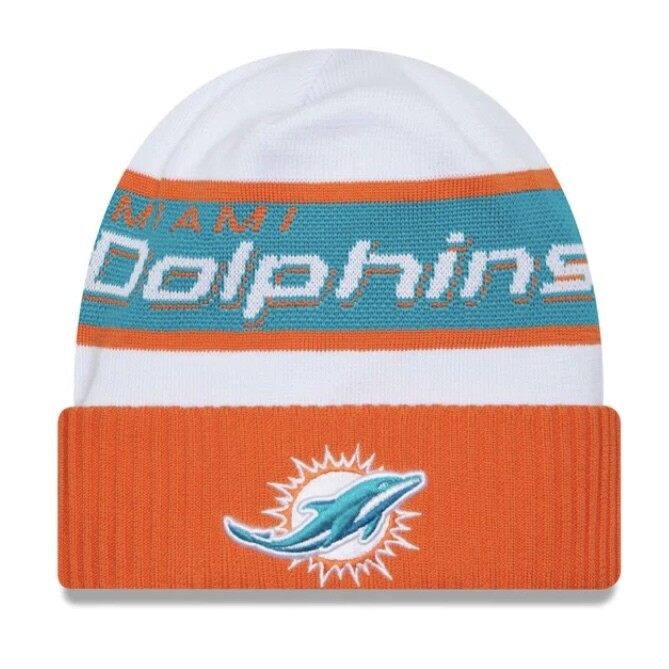 Miami Dolphins Men’s New Era Cold Weather Knit Hat Miami Dolphins Men’s New Era Cold Weather Knit Hat