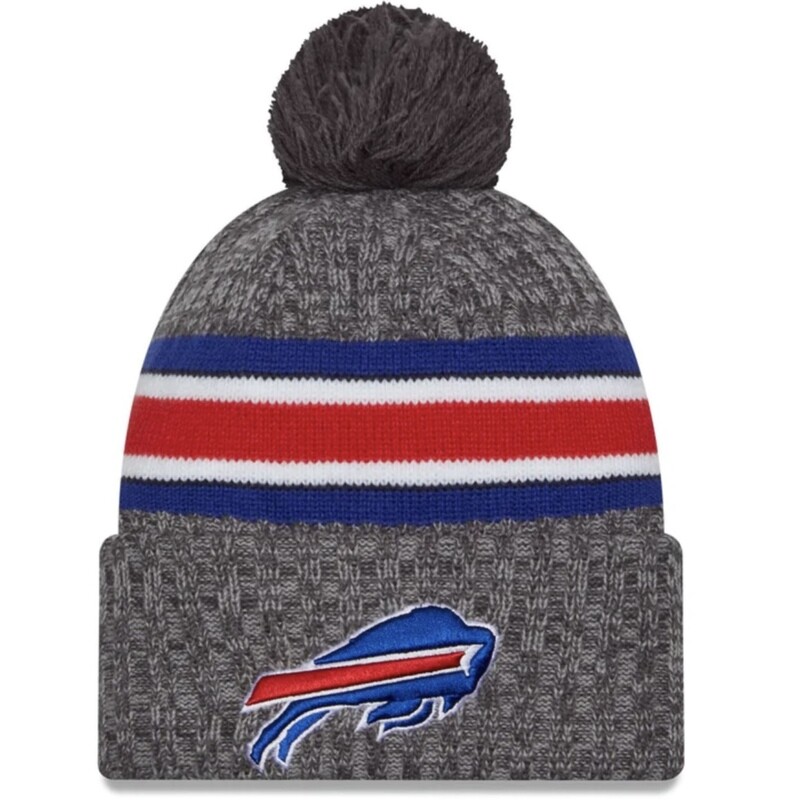 Buffalo Bills Men’s Gray New Era Cold Weather Knit Pom Hat