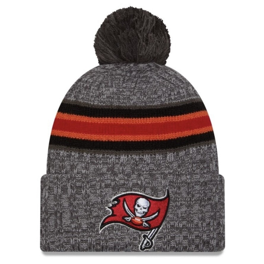 Tampa Bay Buccaneers Men’s Gray New Era Cold Weather Knit Pom Hat
