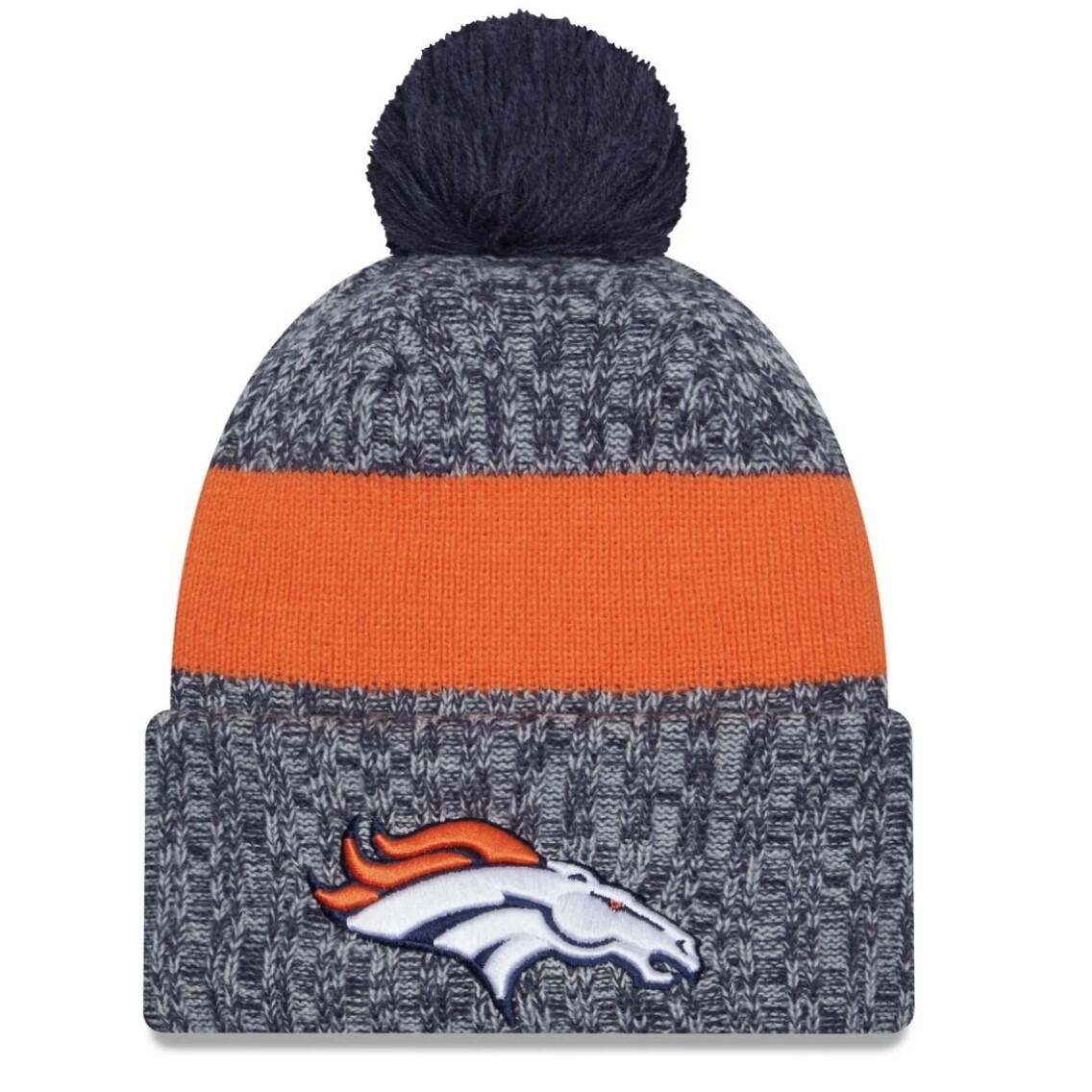 Denver Broncos Men’s Blue New Era Cold Weather Knit Pom Hat