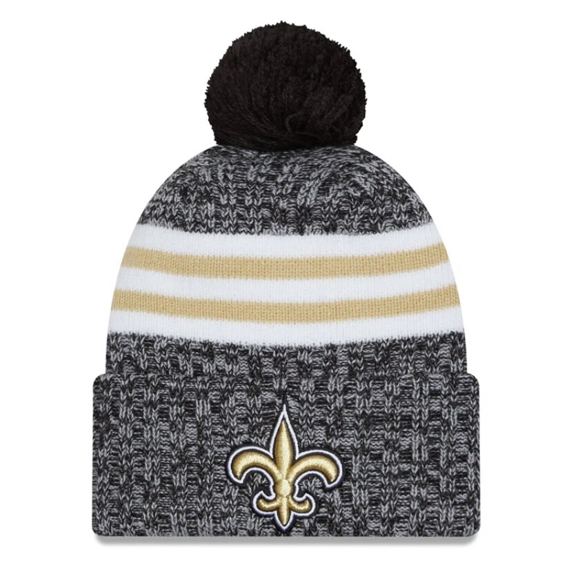 New Orleans Saints Men’s Gray New Era Cold Weather Knit Pom Hat