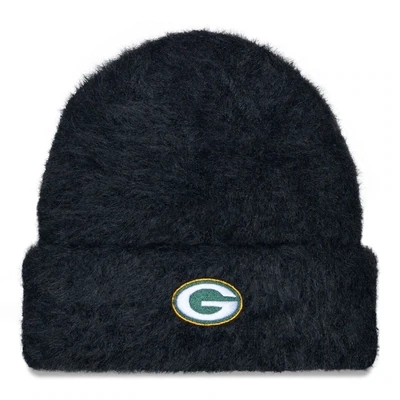 Green Bay Packers Women’s New Era Black Fuzzy Cuffed Knit Hat