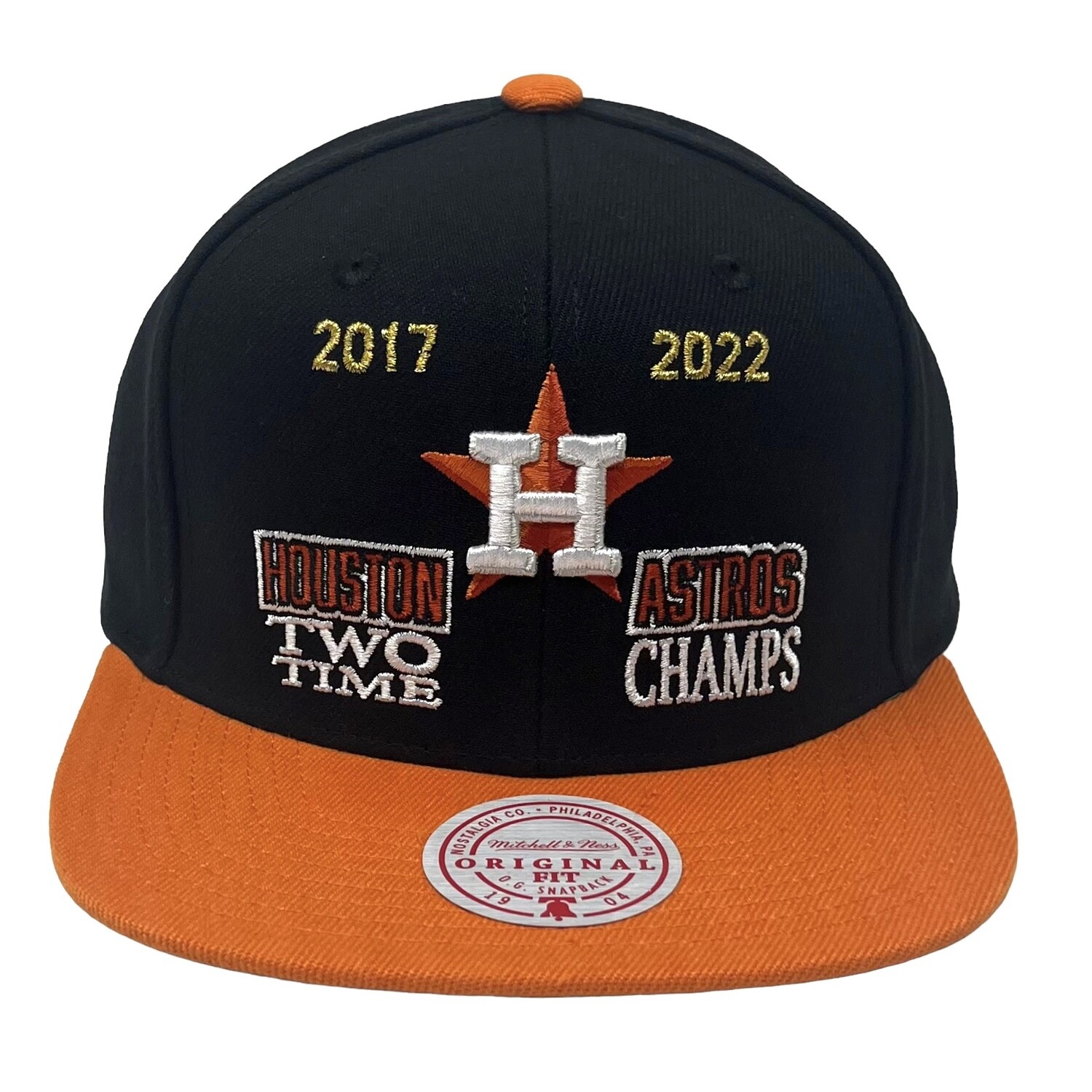 Houston Astros Men’s Navy Mitchell & Ness Two Time Champs Snapback Adjustable Hat