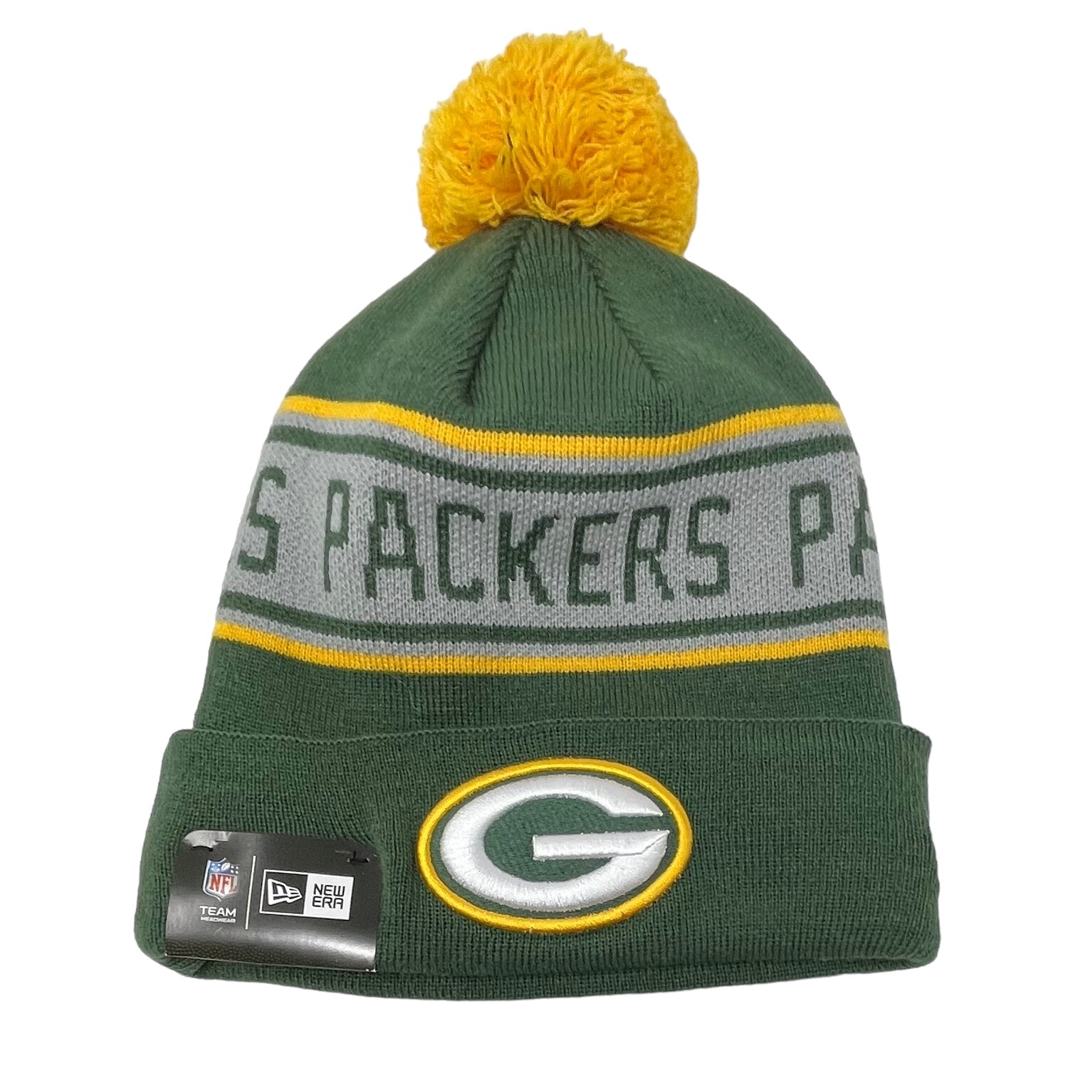 Green Bay Packers Men's New Era Cuffed Pom Knit Hat