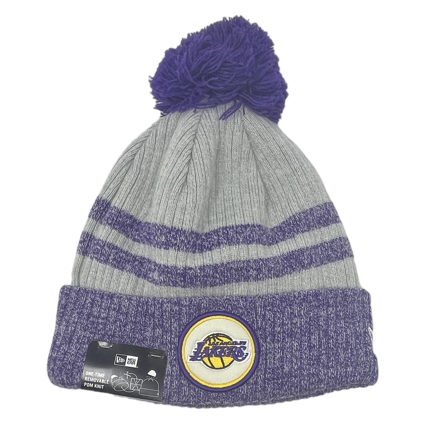Los Angeles Lakers Men’s New Era Cuffed Pom Knit Hat