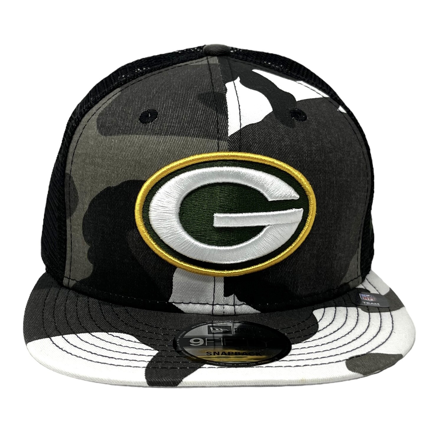 Green Bay Packers Men's Camo New Era 9Fifty Trucker Snapback Hat