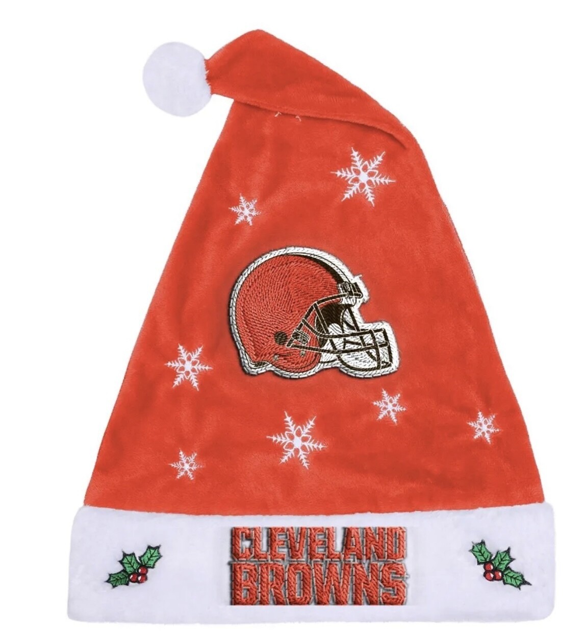 Cleveland Browns Snowflake Santa Hat