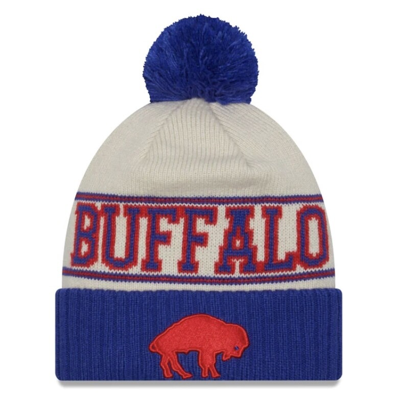 Buffalo Bills Men's New Era Historic Cuffed Pom Knit Hat