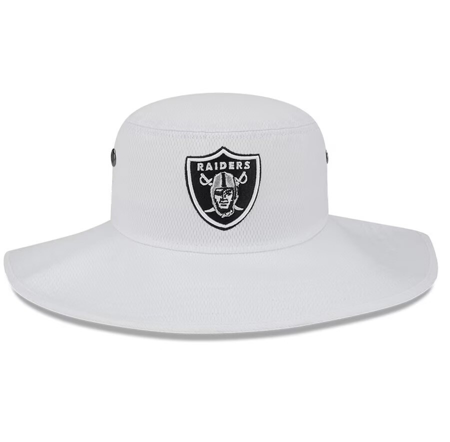 Las Vegas Raiders Men’s New Era White 2023 NFL Training Camp Panama Bucket Hat