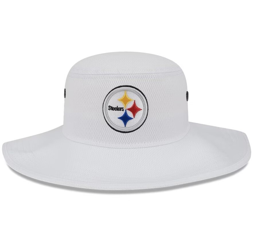 Pittsburgh Steelers Men’s New Era White 2023 NFL Training Camp Panama Bucket Hat