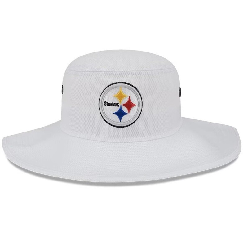 Pittsburgh Steelers Men’s New Era White 2023 NFL Training Camp Panama Bucket Hat