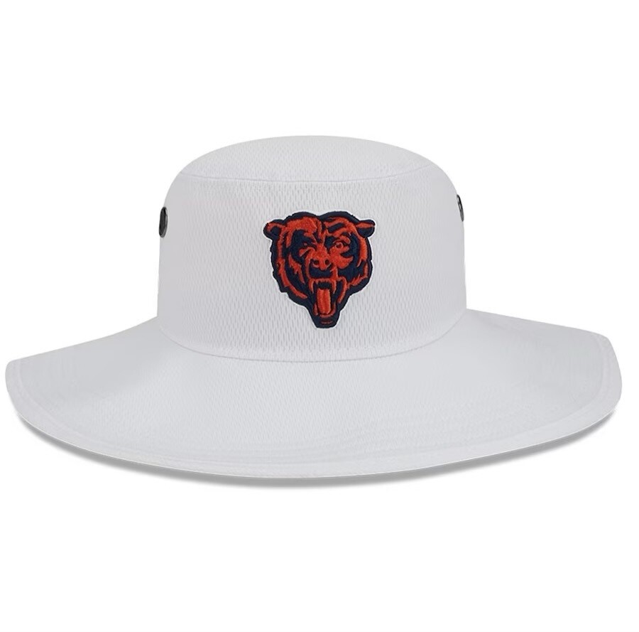 Chicago Bears Men’s New Era White 2023 NFL Training Camp Panama Bucket Hat