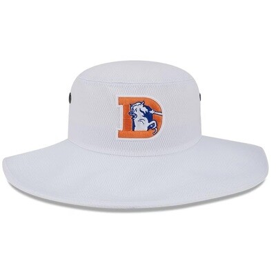 Denver Broncos Men’s Retro New Era White 2023 NFL Training Camp Panama Bucket Hat