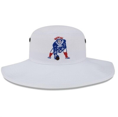 New England Patriots Men’s Retro New Era White 2023 NFL Training Camp Panama Bucket Hat