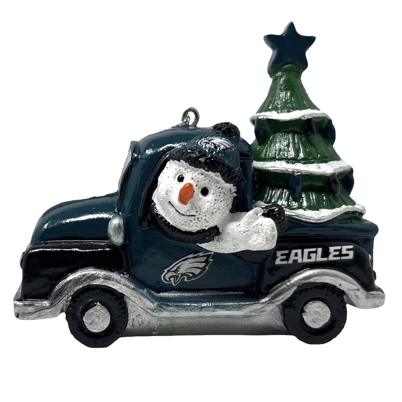 Philadelphia Eagles Snowman Driving Truck Ornament Philadelphia Eagles Snowman Driving Truck Ornament