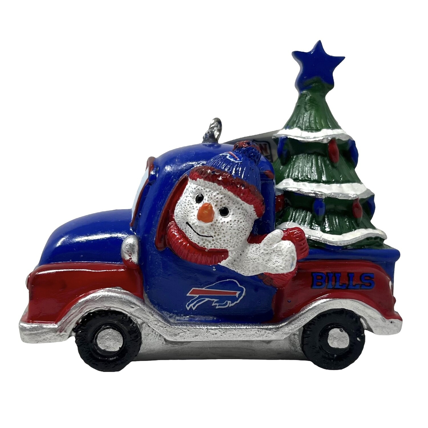 Buffalo Bills Snowman Driving Truck Ornament