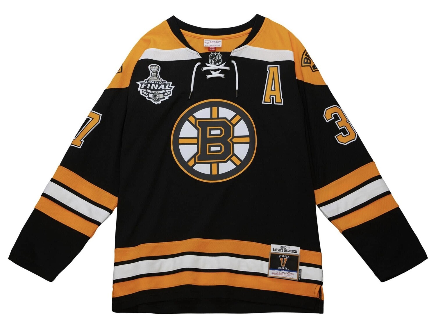 Boston Bruins Patrice Bergeron 2010-11 Men’s Black Mitchell & Ness Blue Line Player Jersey