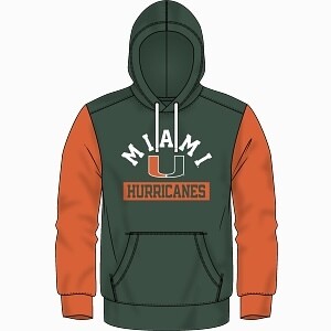 Miami Hurricanes Men’s Fanatics Color Block Pullover Hoodie
