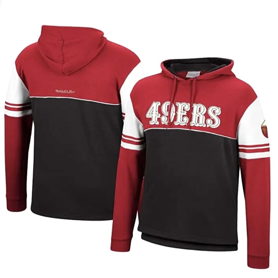 San Francisco 49ers Men's Mitchell & Ness Fleece Throwback Hoodie