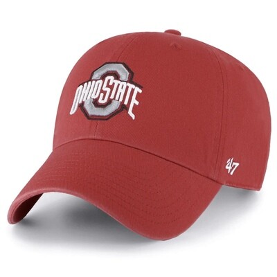 Ohio State Buckeyes Red Men’s 47 Brand Clean Up Adjustable Hat