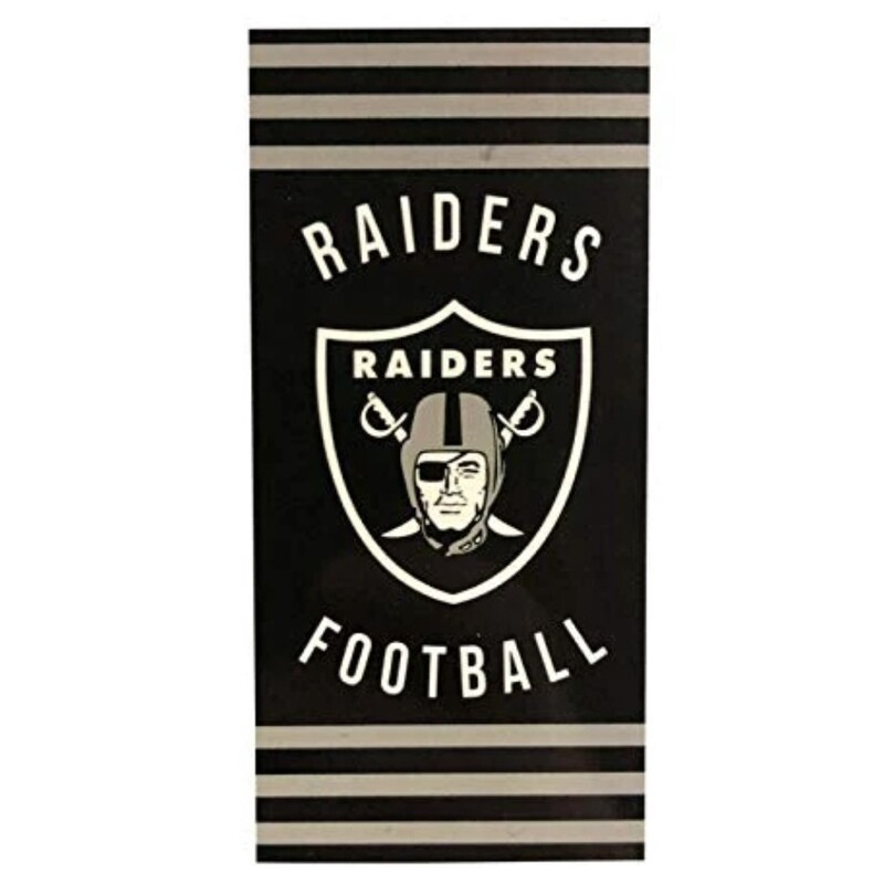 Las Vegas Raiders Football Striped Beach Towel