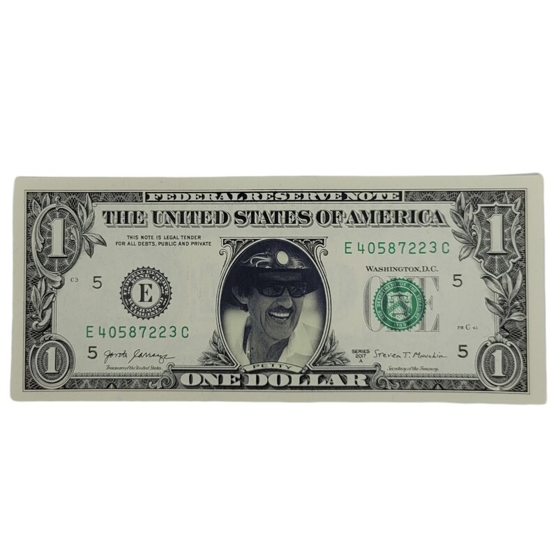 Richard Petty Famous Face Dollar Bill