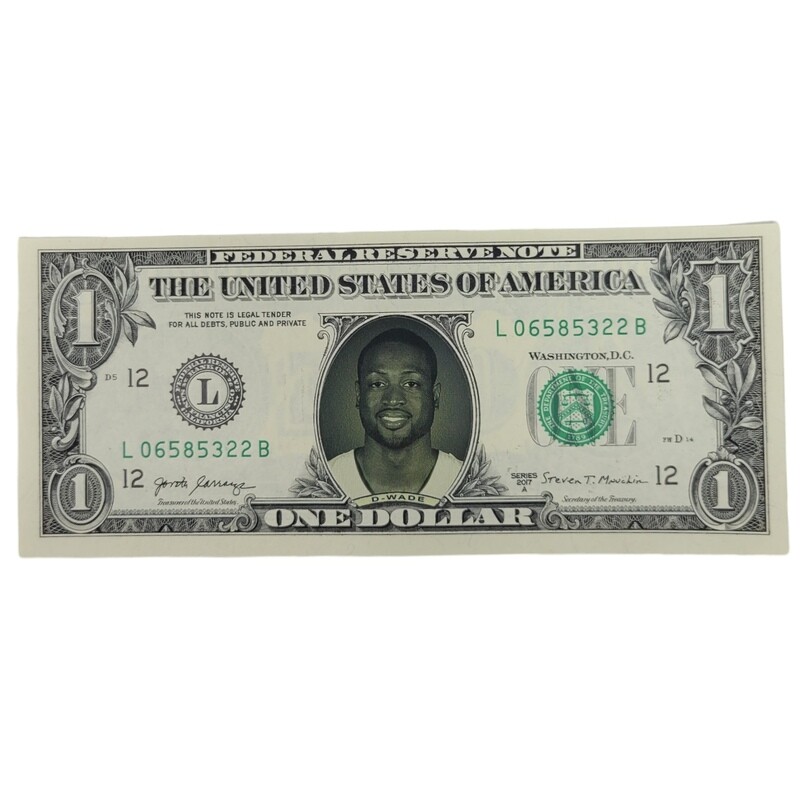 Dwayne Wade Famous Face Dollar Bill