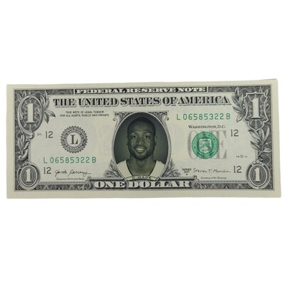 Dwayne Wade Famous Face Dollar Bill