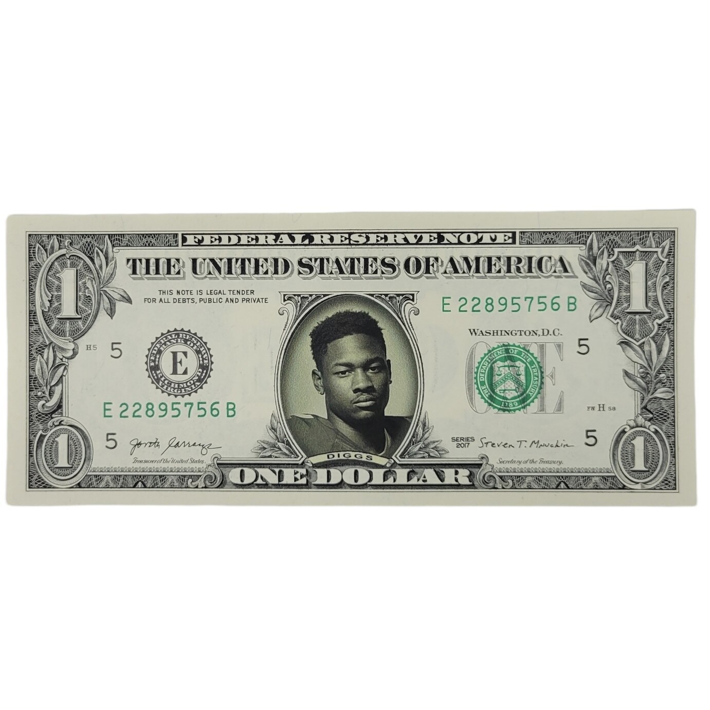 Stefon Diggs Famous Face Dollar Bill