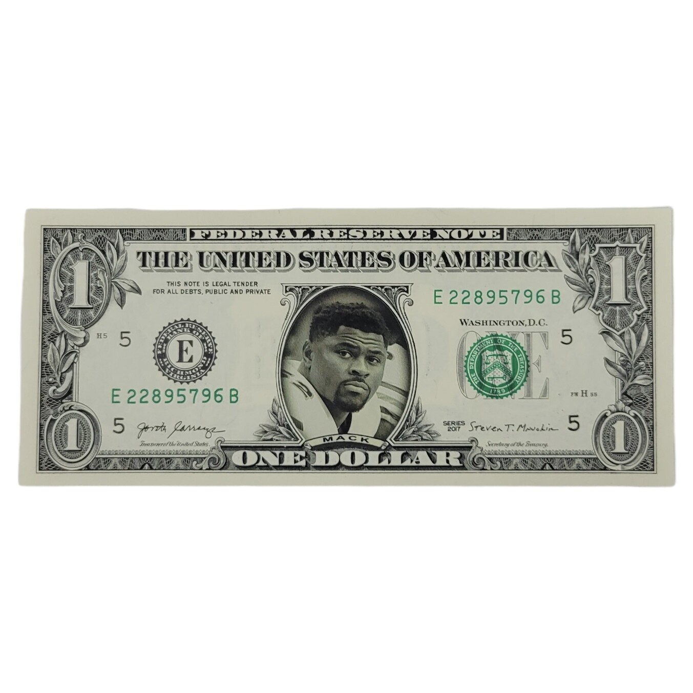 Khalil Mack Famous Face Dollar Bill