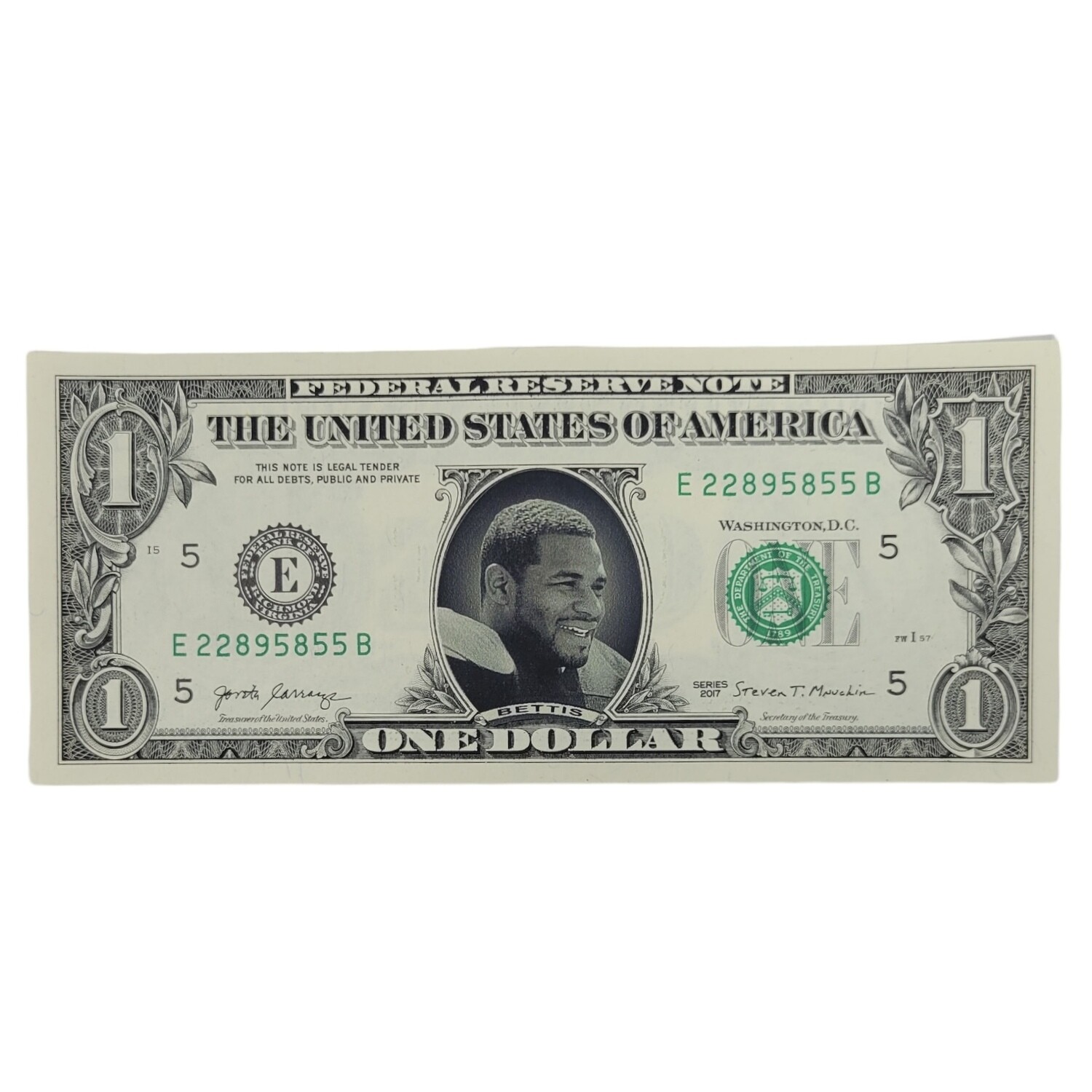 Jerome Bettis "The Bus" Famous Face Dollar Bill
